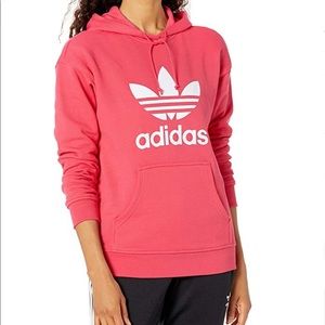 𝅺Adidas NWT Coral Pink Trefoil Hoodie. Sz Small